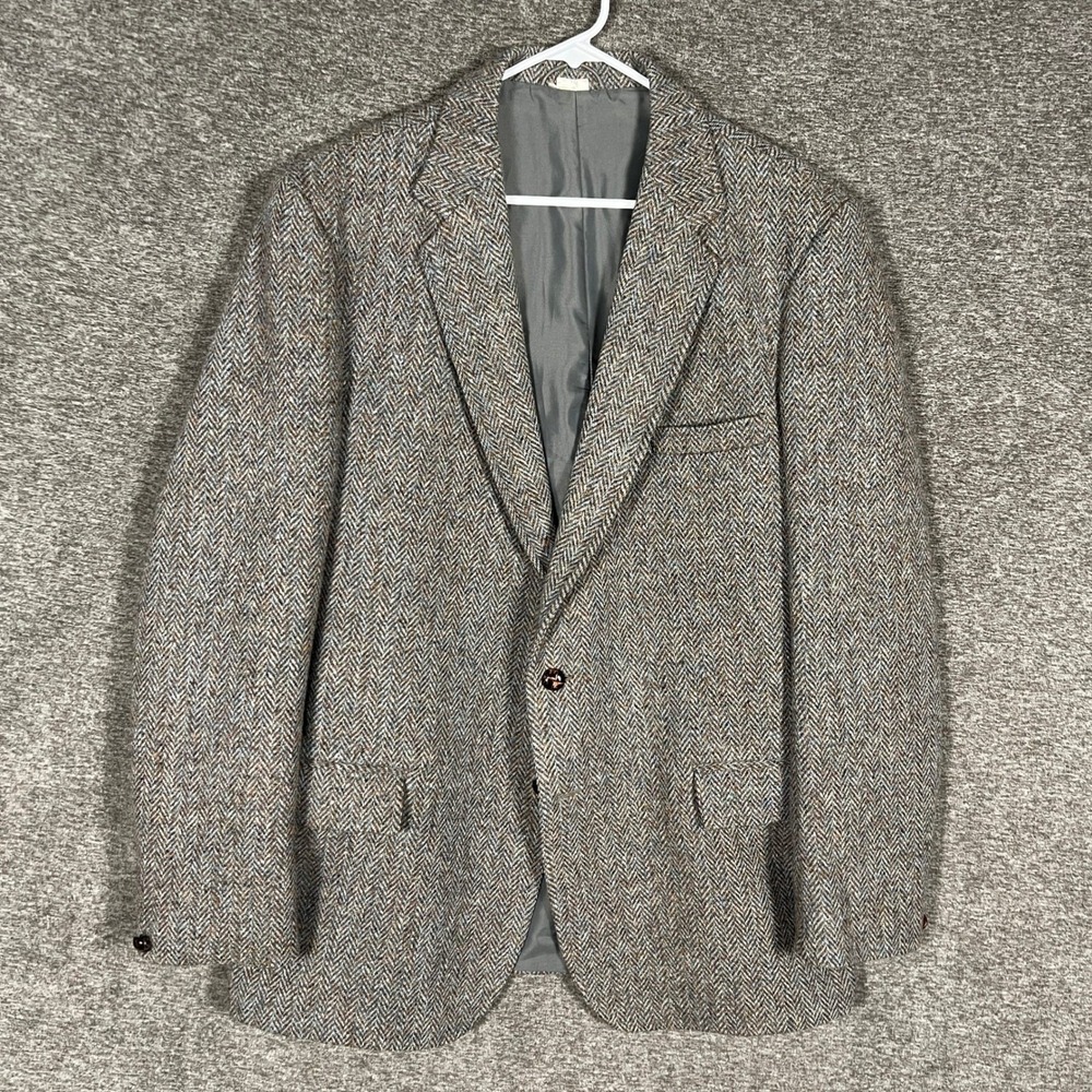 Harris Tweed Gleneagles Range Wool Blazer Sport Coat Herringbone Mens 40R‎